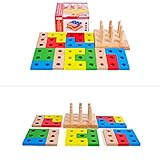 goolsky木製幾何インテリジェンスボードwith 9列幾何ソートブロック列建物ブロック木製教育玩具