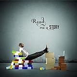 Design with Vinyl Moti 2718 2 Decal - Peel & Stick Wall Sticker : Read Me Story Quote Text Lettering