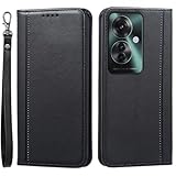 Oppo Reno11 A ケース 手帳型 Reno11A 通用 ネノ 11A SIMフリー A401OP CPH2603 ワイモバイル 楽天モバイル 手帳ケース Reno 11A ストラップケース おっぽ oppo ネノ11A カバー OPPOneno11a ケース オッポ Reno11A 携帯ケース 適用 Cobeimisr CASE マグネット ストラップ カード スマホケース ブラック