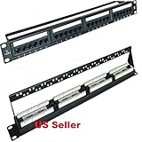 プレミアムcat5e 24ポートラックパッチケーブルパネルネットワーク配線ジャックrj45 1u