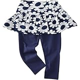 HONEY BLOSSOM ベビー & キッズ 花柄 ボーダー スカッツ レギンス スカート m036 navyflower l