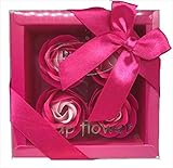 【freenation】大切な人へ 花 （ ソープフラワー ） と メッセージカード の セット （ピンク 花びら ４個）