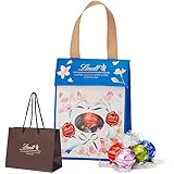 リンツ (Lindt) チョコレート リンドール ギフトバッグ 11個入 ブルー 個包装 ギフト スプリング 手提げ袋付き ショッピングバッグS付
