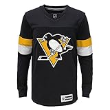 ペンギンNHLユースBoys 8 – 20 Long Sleeve FaceoffジャージーTシャツ M ブラック