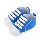 PUERI ファーストシューズ ベビーシューズ ベビー靴　ベビースニーカー　幼児　子供　女の子　男の子　滑り止め　歩行練習 (M, ブルー)