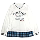 長袖Tシャツ チュニック 子供 女の子 キッズ ジュニア Tシャツ カジュアル N82015 ホワイト 140cm