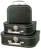 High Quality Black Paperboard Decorative Storage Paperboard Suitcases, Set of 3