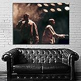 ポスター壁画Kanye West Travis Scottパフォーマンスコンサート40 x 54インチ( 100 x 135 cm粘着ビニール
