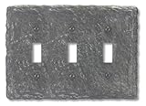 Amerelle 8345tttg FauxスレートTriple Toggle Wallplate、グレー