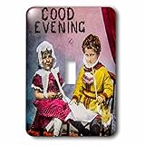 Scenes from the Pastマジックランタンスライド – Good Evening子Dressed As大人ヴィンテージ手Colored – 照明スイッチカバー – シングルトグルスイッチ