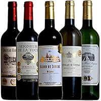 全て金賞受賞 ボルドー 赤白飲み比べ 赤ワイン3本 白ワイン2本 5本セット 750ml×5