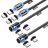 TOPK マグネット ケーブル Type C/Micro USB 充電ケーブル [ 4本，0.5M/1M//2M/2M ] L字型 USBケ