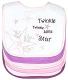 Twinkle Twinkle Little Star Bibs, 5 Pack, Girl, Frenchie Mini Couture by Frenchie Mini Couture [並行輸入