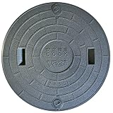 汎用マンホール 浄化槽用 樹脂製 蓋 ロック付 450Φ 497mm (450Φ497mm500kg, ブラック)