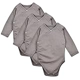 Dordor & Gorgorベビー着物Onesies、有機コットン( 9 m、グレー) 3pcs