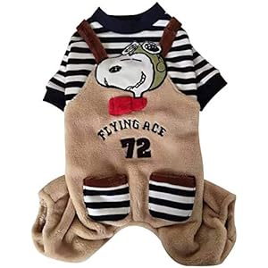 犬服 Tシャツ ペット服 ドッグウェア 可愛い スヌーピー 洋服 ペットウェア 春秋冬服 四足 フード付き 犬の服 綿製…