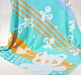 ベビーブランケット ベビー タオルケット １００％綿 安心 お昼寝 優しい肌触り 105×110cm (グリーン)