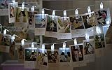 LEDの写真のクリップのストリングライト - 20のLEDの写真クリップ 6 m ライト電池が付いている装飾のためのLEDの写真ライト写真、写真のメモ、アートワークカード、絵画 DIY 壁飾りイルミネ