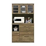 食器棚 レンジ台 完成品 幅105cm 約高さ180cm カントリー風 木製 国産品 日本製