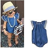 ベビーレースSolid Romper Franterd新生児幼児ジャンプスーツスーツ服セット カラー: ブルー