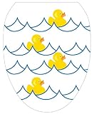 トイレTattoos Rubber Duckyホワイト装飾アップリケfor Toilet Lid Elongated ブルー TT-4000-O 1