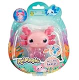 Animagic Let's Glo Axolotl ピンク | スクイーズウォータートイ 浮いて光る | 対象年齢4歳以上。