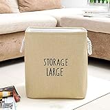 YGH 布ストレージバスケット コットンとリネン太いストレージボックスランドリーバッグペットのおもちゃ服ストレージバスケット (Color : Beige)