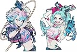 サイバーパンク エッジランナーズ 防水ステッカー ルーシー レベッカ 車用 PET材質 汎用 アニメ周辺 (10cm,A+B)