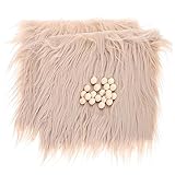 JEWEDECO 1セット坐垫装饰用フェイクファー生地と木製ボール クラフト用 柔