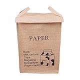 BUYUE 収納ボックス バスケット ジュート(麻) 折り畳み式の洗濯物入れ PAPER