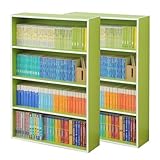 山善(YAMAZEN) (2個組)マンガぴったり本棚カラーボックス CMCR-9060(GR)*2 ライトグリーン