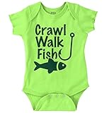 BriscoブランドクロールWalk魚面白い釣り新しい両親ギフトCute Baby Onesieボディスーツ カラー: グリーン