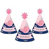 Tale of a Girl Whale – Mini円錐ベビーシャワーまたは誕生日パーティー帽子 – スモールLittle Party Hats – 10のセット