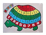 ハワイ 木のおもちゃ 知育パズル ホヌ アルファベット&数字