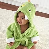 ベビーアスペン【びっくりモンスターフード付きバスローブ】男の子用グリーンまるごとハッピーモンスターバスローブ,出産祝い,ギフト,プレゼント,babyaspen,黄緑バスタオル,タオルブランケット【並行