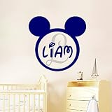Mickey Mouse壁デカールパーソナライズ名デカール漫画ステッカーBoy子供部屋キッズ部屋ベッドルームホーム装飾ds405