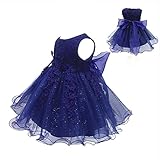 S&T ベビードレス 新生児 子供ドレス ベビー服 フォーマル 赤ちゃん 綿裏生地 結婚式 お宮参り 七五三 記念撮影用 ブルー 100