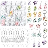 Zayookey アルファベット シリコンモールド 1個セット A～Z UVレジン キーホルダー ペンダント 金具付き イニシャル 筆記体 DIY手作り かわいい アクセサリー 装飾 ハンドメイド素材 (アルファベット 26個)