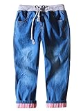 Aivtalk BoysデニムジーンズDrawstringストライプRolled Cuffデニムパンツ2 – 8歳 US サイズ: XS カラー: レッド