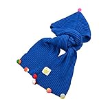 (よキーよ)Yokeeyo ニット帽子 マフラー ケープ 一体型 フード ポンチョ 襟巻 肩まであたたかキャップ 赤ずきんちゃん風マフラー ニットキャップ マルチ毛玉付き 可愛いとんがりハット秋冬 防