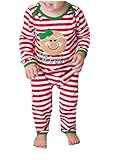 Nicellyer 赤ちゃんの男の子の女の子のボディスーツストライプパンツロンパースのクリスマス遊び着 Red 90