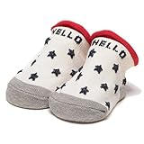 スター柄&ロゴカップソックス オフ ホワイト 11-13cm