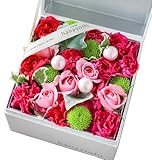 花由 ボックスフラワー hana cube 白箱 【生花】 ピンク系