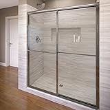 バスコinfinityフレームレススイングシャワードアFits 46 " – 47 " Opening with 1 / 4 "クリアガラス&つや消しニッケル仕上げ A0517-60XPSV 1