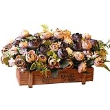 ローズ　薔薇　フェンス式アートフラワー　フラワーアレンジメント　造花　フェイクグリーン　人工観葉植物　飾り付け　装飾品　置物　雑貨　インテリア　可愛い　オシャレ　ひまわり　菊　セット　花器付き