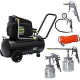 ミナトワークス オイルレス型エアーコンプレッサー + エアーツール5点付きセット (100V/タンク容量30L) CP-30A