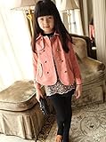 Candykids　子供 ウインドブレーカー 女の子 キッズ パーカー ジャンパー ジャケット ガールズ 子供ファッション服　女の子服 (130cm, レッド)