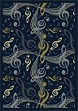 Joy Carpets Kid Essentials Music & Special Needs Virtuoso Rug, Navy, 3'10 x 5'4 by Joy Carpets