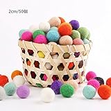 Mamimami Home クリスマスデコレーション ウールフェルトボール 20MM 手作り 生態や自然羊毛 フェルトボール 装飾ビーズ 50個/混合色 （13色以上）