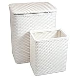 RedmonUSA for Kids Chelsea Wicker Nursery Hamper and Matching Wastebasket, White by RedmonUSA [並行輸入品